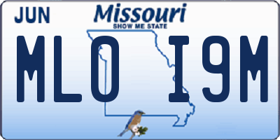 MO license plate ML0I9M