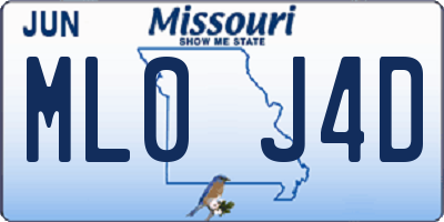 MO license plate ML0J4D