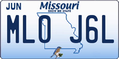 MO license plate ML0J6L