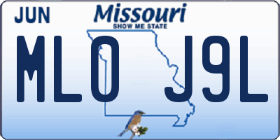 MO license plate ML0J9L