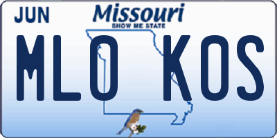 MO license plate ML0K0S