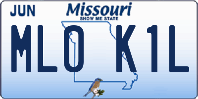 MO license plate ML0K1L