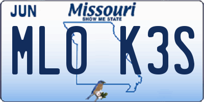 MO license plate ML0K3S