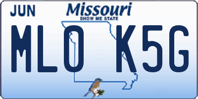 MO license plate ML0K5G