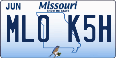MO license plate ML0K5H