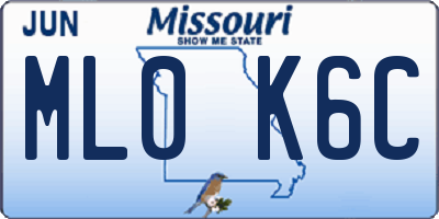 MO license plate ML0K6C