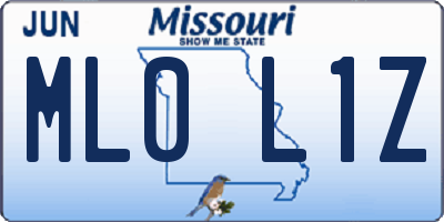 MO license plate ML0L1Z