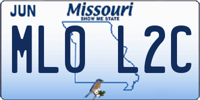MO license plate ML0L2C