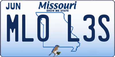 MO license plate ML0L3S