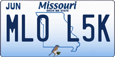MO license plate ML0L5K