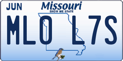 MO license plate ML0L7S