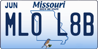 MO license plate ML0L8B