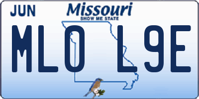 MO license plate ML0L9E