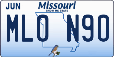 MO license plate ML0N9O