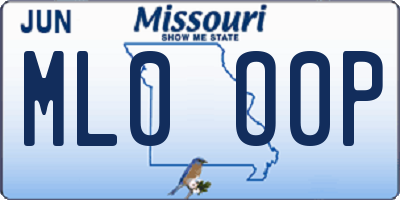 MO license plate ML0O0P