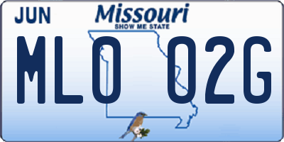 MO license plate ML0O2G
