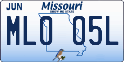 MO license plate ML0O5L