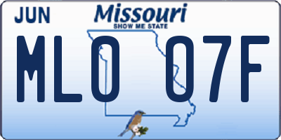 MO license plate ML0O7F