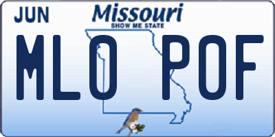 MO license plate ML0P0F