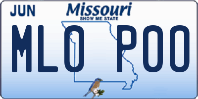 MO license plate ML0P0O