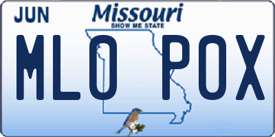 MO license plate ML0P0X