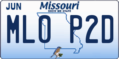MO license plate ML0P2D