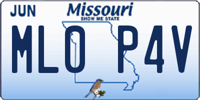 MO license plate ML0P4V