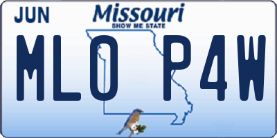 MO license plate ML0P4W
