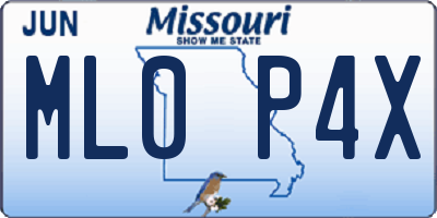 MO license plate ML0P4X