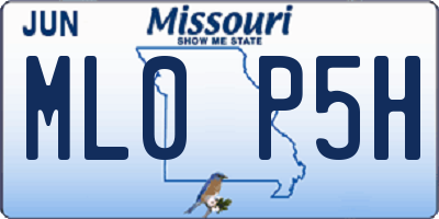MO license plate ML0P5H