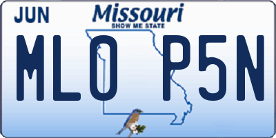 MO license plate ML0P5N