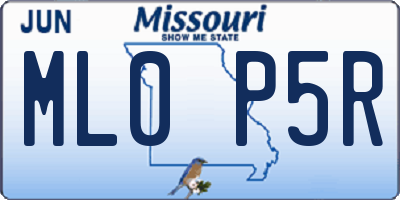MO license plate ML0P5R