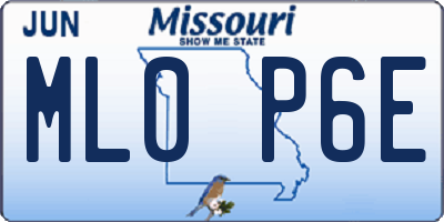 MO license plate ML0P6E