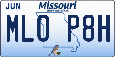 MO license plate ML0P8H