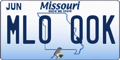 MO license plate ML0Q0K