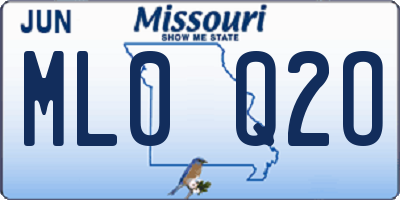 MO license plate ML0Q2O