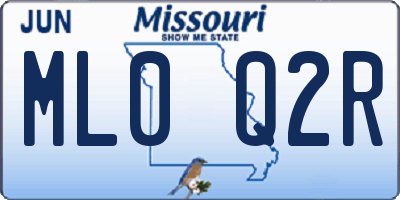 MO license plate ML0Q2R
