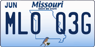MO license plate ML0Q3G