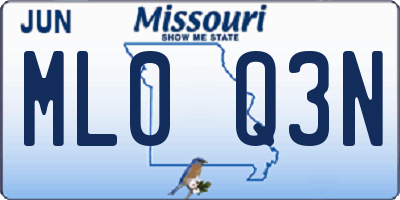 MO license plate ML0Q3N