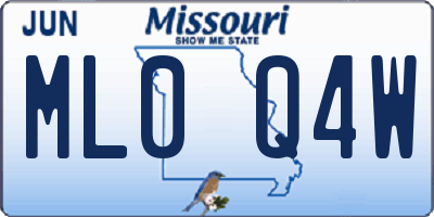 MO license plate ML0Q4W