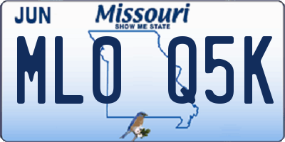MO license plate ML0Q5K