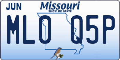 MO license plate ML0Q5P