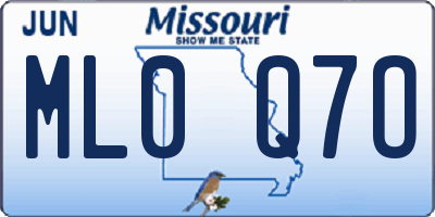 MO license plate ML0Q7O