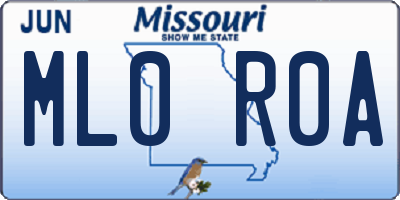 MO license plate ML0R0A