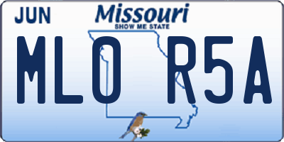 MO license plate ML0R5A