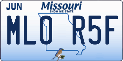 MO license plate ML0R5F