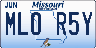 MO license plate ML0R5Y