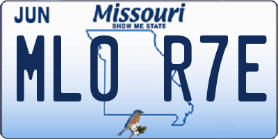 MO license plate ML0R7E