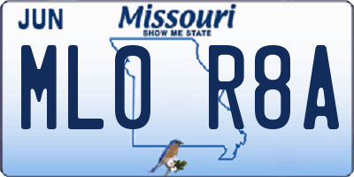 MO license plate ML0R8A