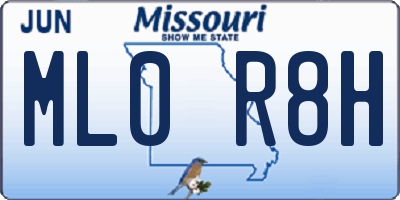 MO license plate ML0R8H